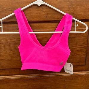 FP Movement Free People Women's Ribbed Crop Top Hot Pink XS/S NWT MSRP $30